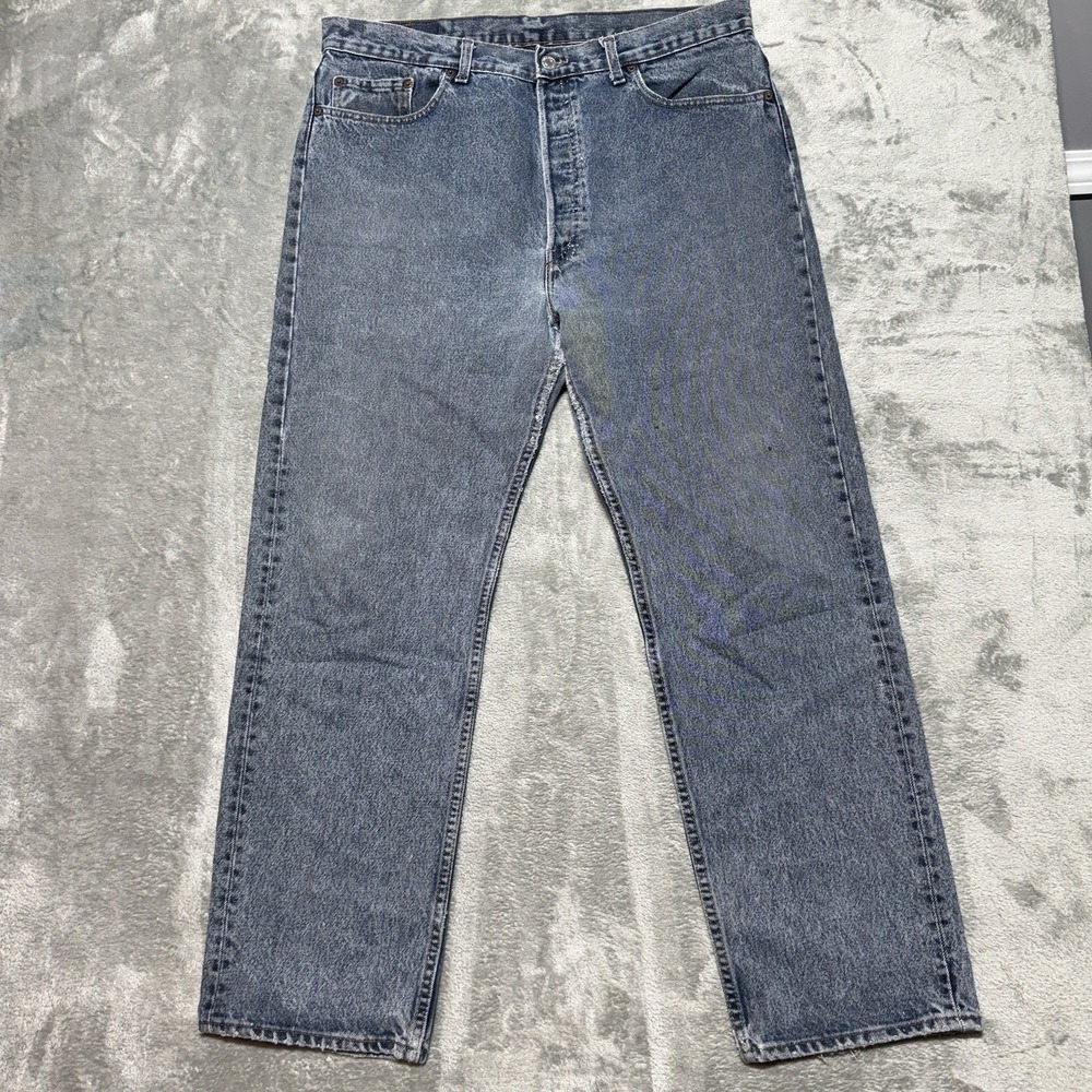 VTG 90s Levi's 501 Jeans Mens 36x30 Made in USA Button Fly Distressed Baggy - Picture 11 of 16